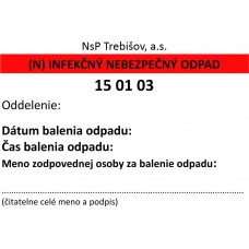Etiketa - Infekčný nebezpečný odpad 15 01 03 Trebišov Etiketa - Infekčný nebezpečný odpad 15 01 03 Trebišov